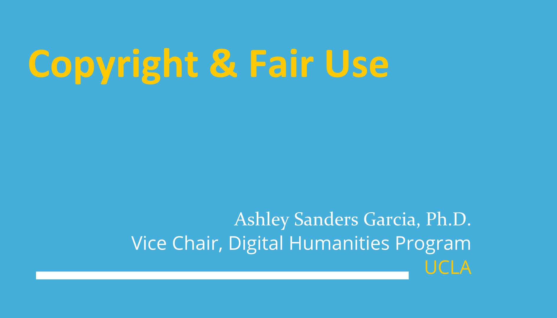 Copyright & Fair Use: A Primer