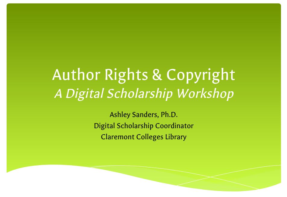 Workshop: Retain Your Author Rights